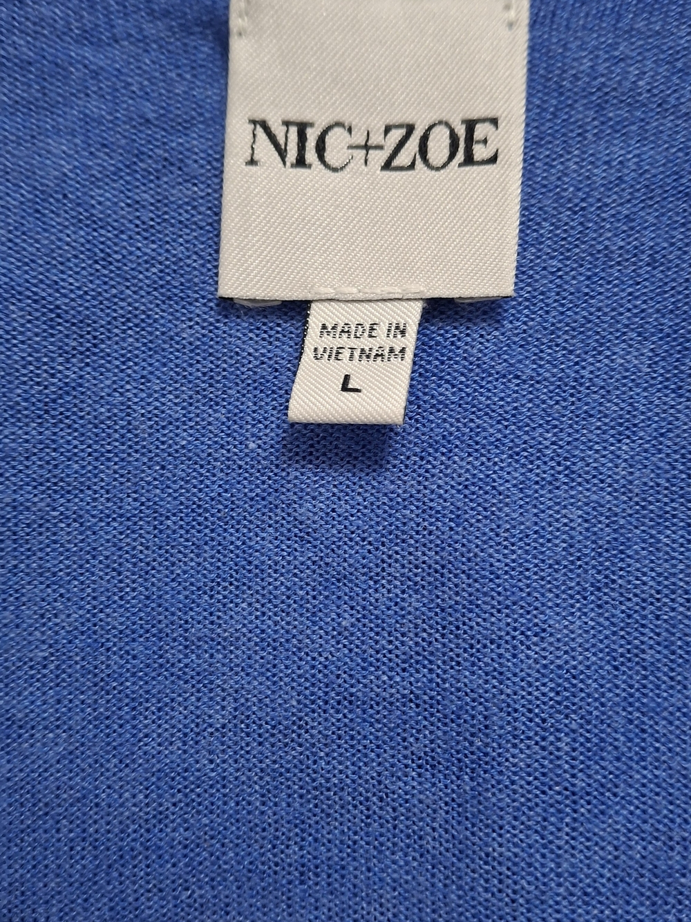 NIC+ZOE Blue Open Front Draped Waterfall Hem Cardigan Sweater Size L - Picture 6 of 6